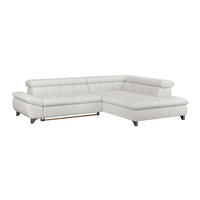 ECKSOFA Creme Chenille  - Chromfarben/Creme, KONVENTIONELL, Textil/Metall (312/234cm) - Livetastic