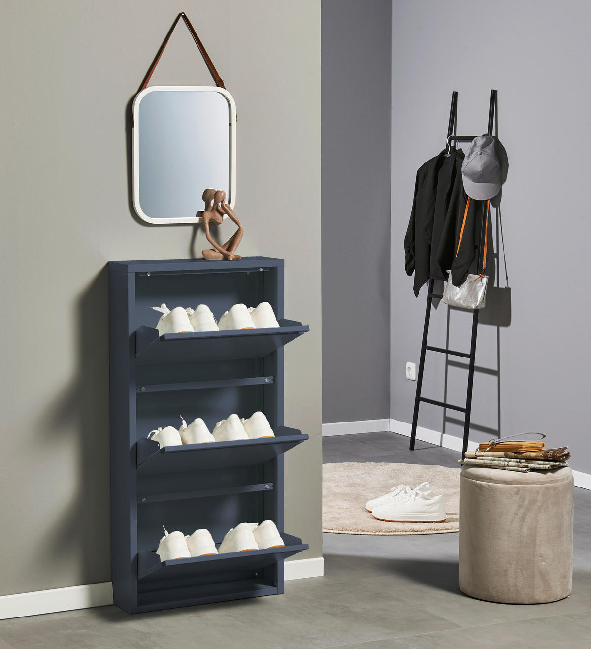 SCHUHKIPPER  in 51/104/16 cm  - Blau, MODERN, Metall (51/104/16cm) - Boxxx