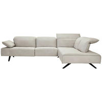 ECKSOFA in Echtleder Greige  - Greige/Anthrazit, Design, Leder/Metall (290/230cm) - Johann Jakob
