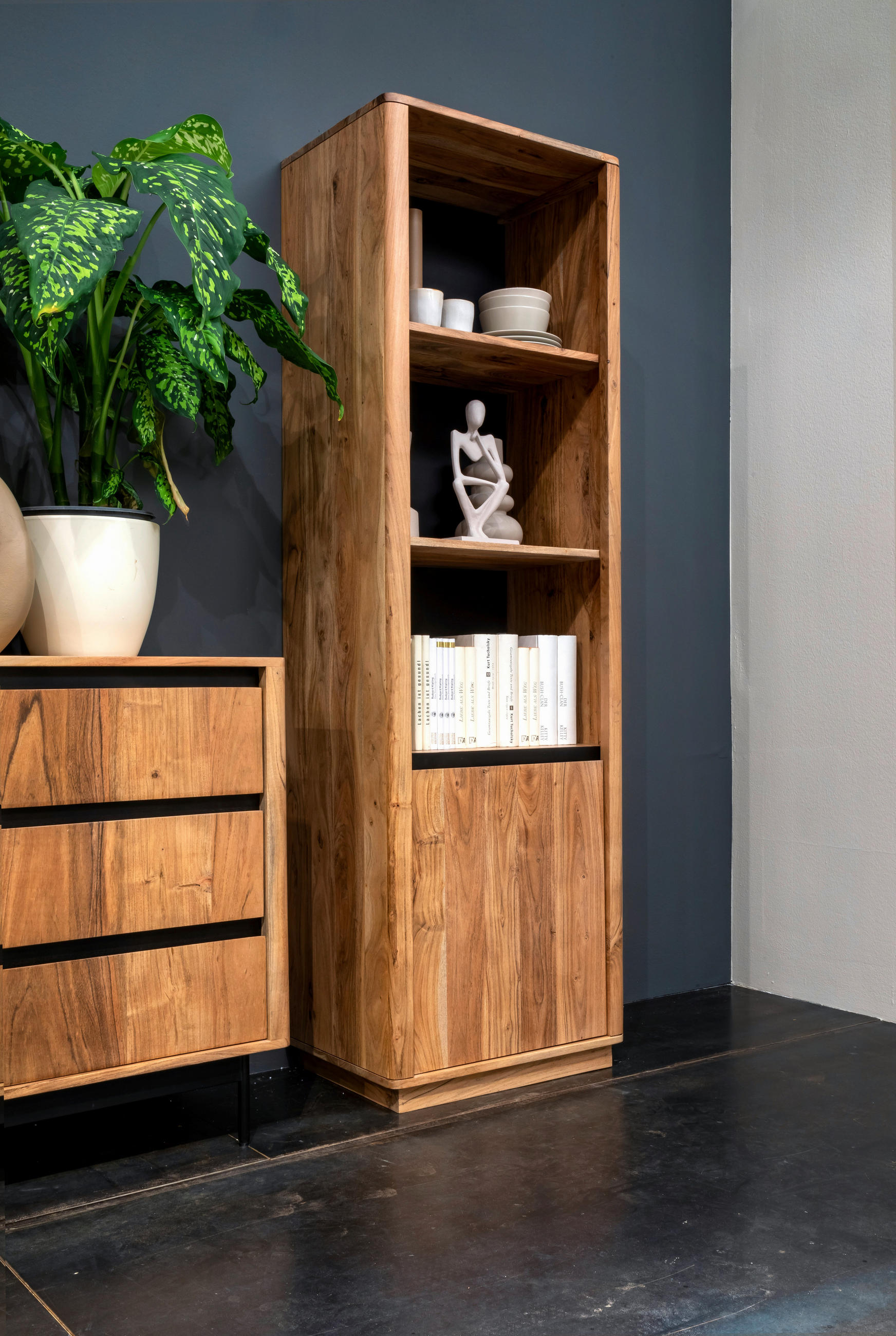 REGAL Akazie massiv Akaziefarben  - Naturfarben/Akaziefarben, Natur, Holz/Holzwerkstoff (55/190/40cm) - Carryhome