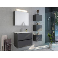 BADEZIMMER 5-teilig  in 70 cm  - Graphitfarben/Weiß, Basics, Keramik/Holzwerkstoff (70cm) - MID.YOU