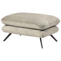 HOCKER in Textil Hellgrau  - Hellgrau/Schwarz, MODERN, Textil/Metall (90/45/60cm) - Pure Home Lifestyle