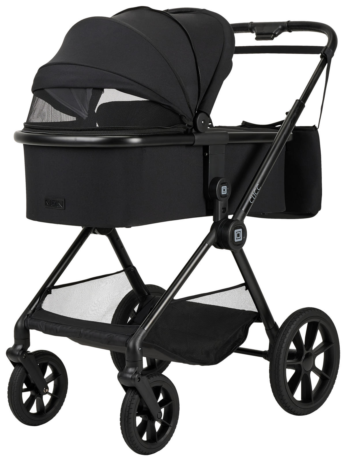 KINDERWAGENSET CLICC  - Schwarz, Basics, Textil/Metall (61/114/84cm) - Moon