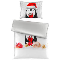 POSTELJINA SA DVA LICA Christmas Collection 140/200 cm saten siva  - siva, Osnovno, tekstil (140/200cm) - X-Mas