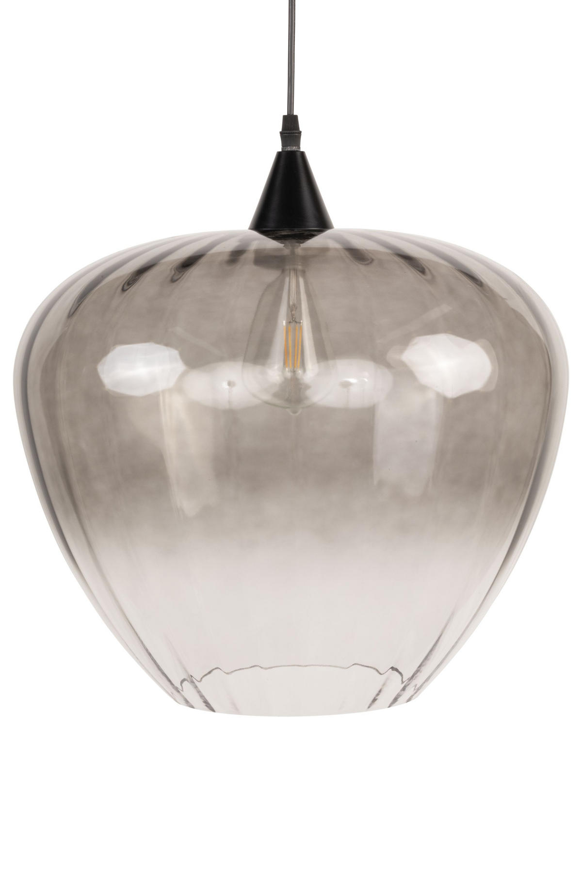HÄNGELEUCHTE Waco 40/150 cm   - Schwarz/Grau, Basics, Glas/Metall (40/150cm) - Dieter Knoll