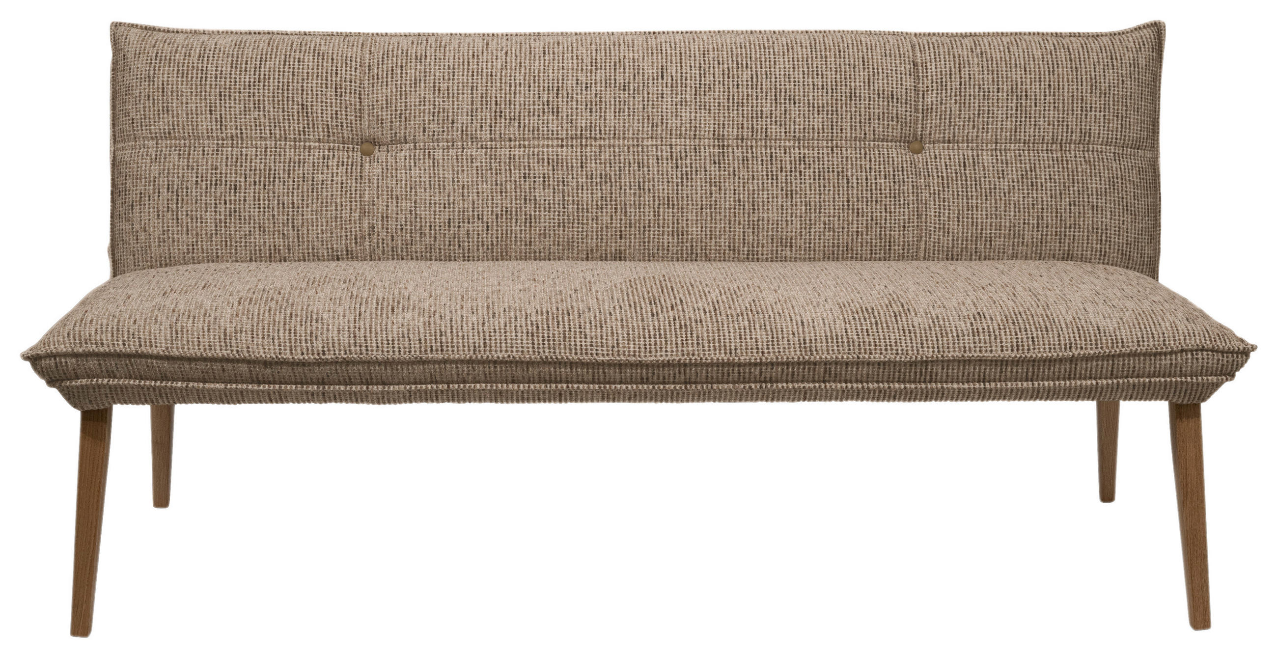 SITZBANK 179/86/65 cm Chenille Braun, Eichefarben Eiche massiv Holz  - Eichefarben/Eschefarben, KONVENTIONELL, Holz/Textil (179/86/65cm) - Valdera