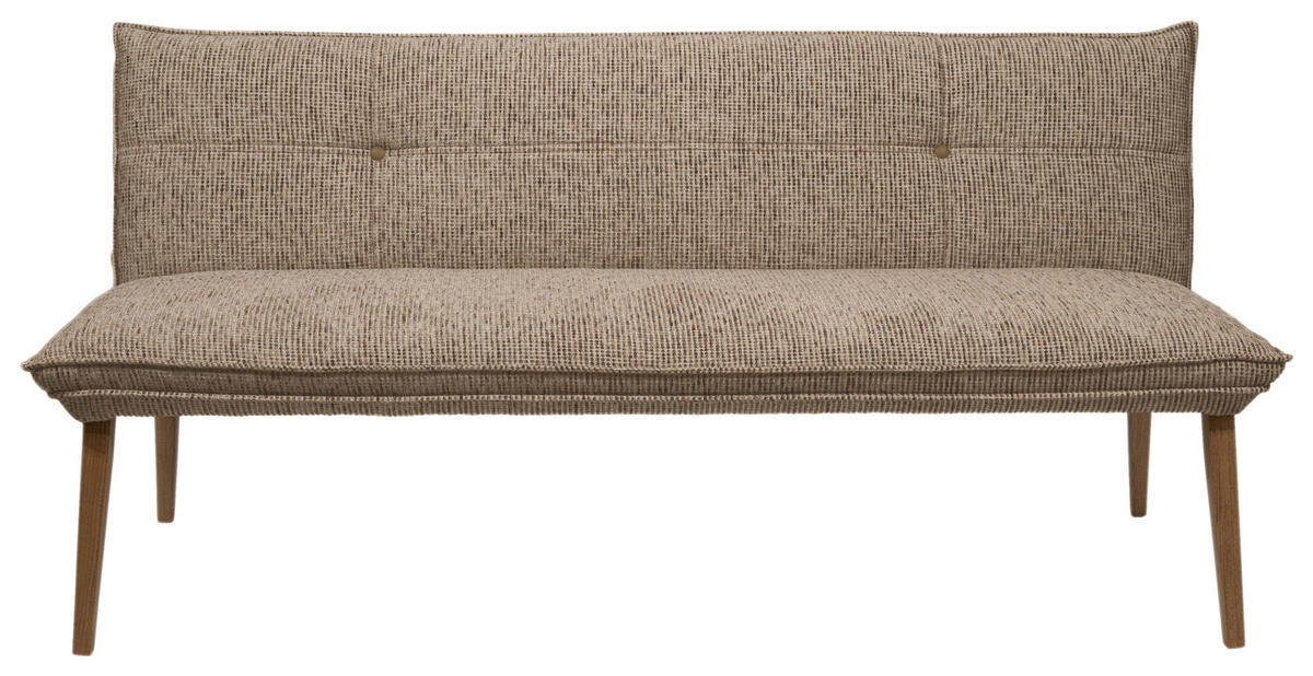 SITZBANK 179/86/65 cm Chenille Braun, Eichefarben Eiche massiv Holz  - Eichefarben/Eschefarben, KONVENTIONELL, Holz/Textil (179/86/65cm) - Valdera