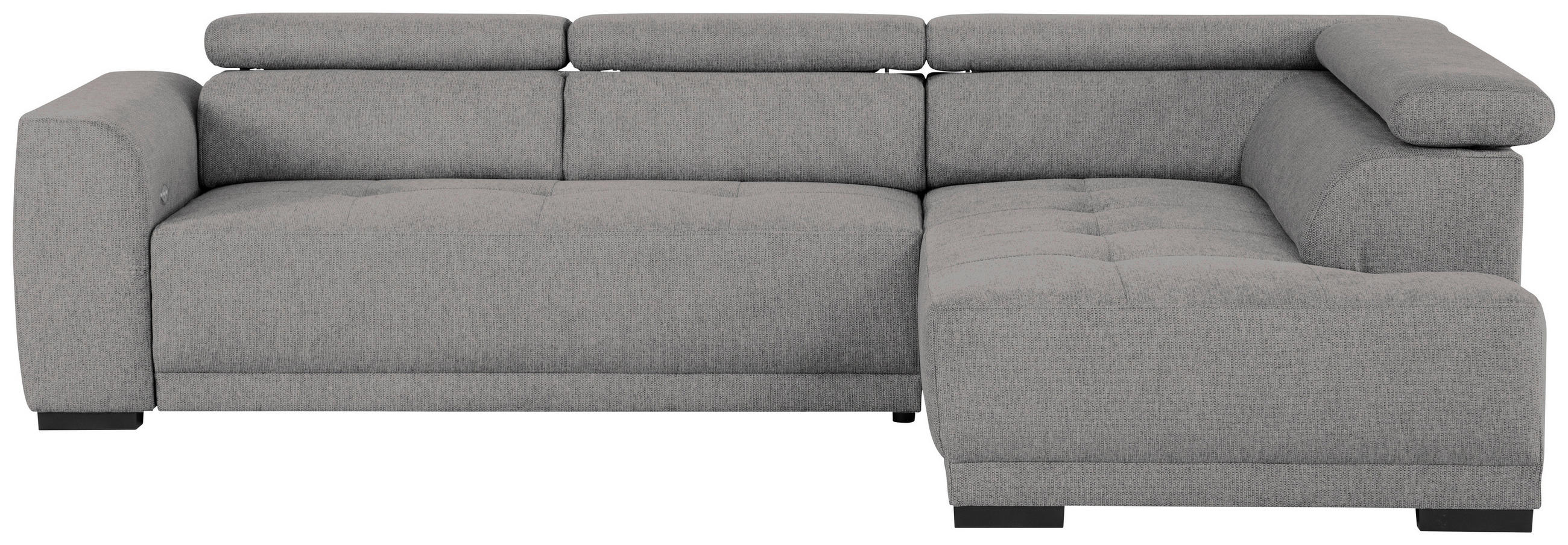 ECKSOFA in Struktur Dunkelgrau  - Dunkelgrau/Schwarz, Design, Kunststoff/Textil (284/205cm) - MID.YOU