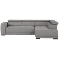 ECKSOFA in Struktur Dunkelgrau  - Dunkelgrau/Schwarz, Design, Kunststoff/Textil (284/205cm) - MID.YOU