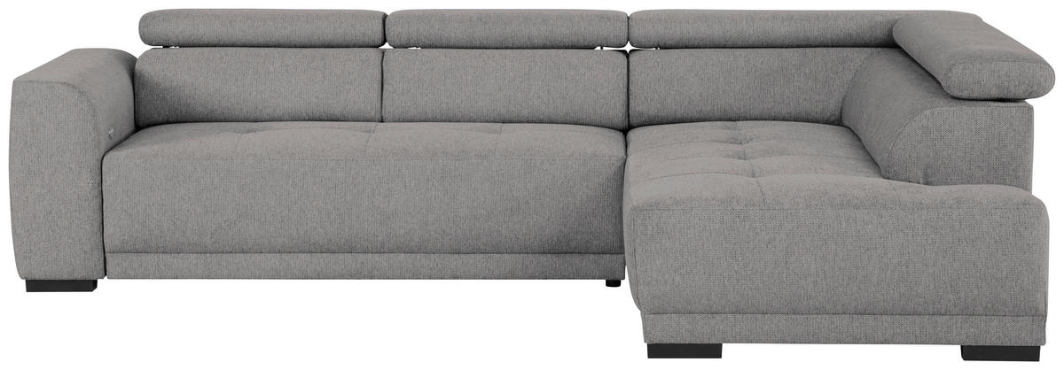 ECKSOFA in Struktur Dunkelgrau  - Dunkelgrau/Schwarz, Design, Kunststoff/Textil (284/205cm) - MID.YOU