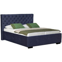 POLSTERBETT 180/200 cm  Dunkelblau  - Schwarz/Dunkelblau, Design, Holz/Textil (180/200cm) - Boxxx