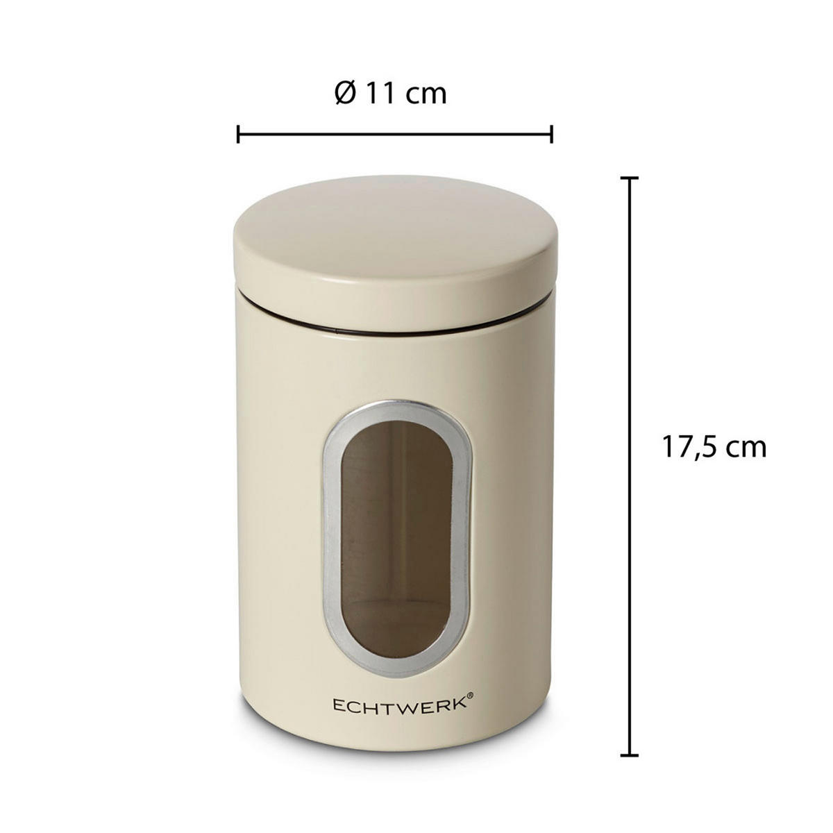 SET POSOD ZA SHRANJEVANJE    11/17,5 cm          - krem barve, Basics, kovina (11/17,5cm) - Echtwerk
