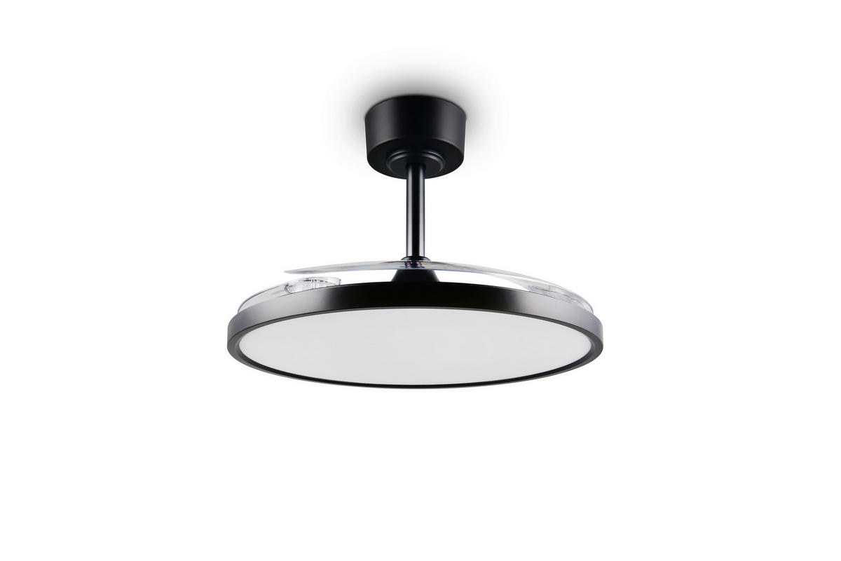 DECKENVENTILATOR - Klar/Schwarz, Design, Kunststoff/Metall (49/35cm)