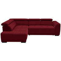 ECKSOFA in Chenille Rot  205/284 cm  - Rot/Schwarz, Design, Kunststoff/Textil (205/284cm) - Xora
