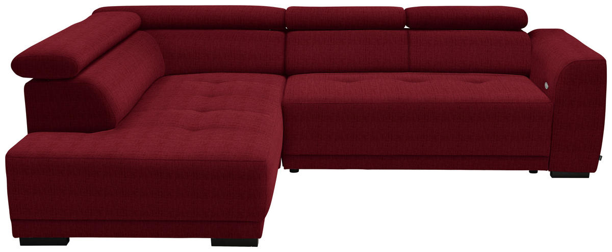 ECKSOFA in Chenille Rot  205/284 cm  - Rot/Schwarz, Design, Kunststoff/Textil (205/284cm) - Xora