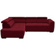 ECKSOFA  in Chenille Rot  205/284 cm  - Rot/Schwarz, Design, Kunststoff/Textil (205/284cm) - Xora