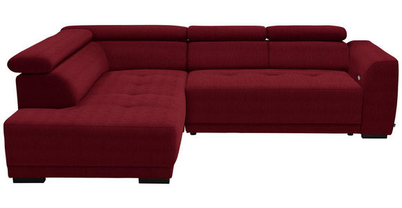ECKSOFA  in Chenille Rot  205/284 cm  - Rot/Schwarz, Design, Kunststoff/Textil (205/284cm) - Xora