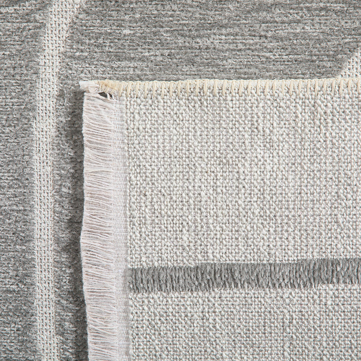 FLACHWEBETEPPICH  Wohnzimmer 80/150 cm Olivia Grau, Weiß rechteckig  - Weiß/Grau, LIFESTYLE, Textil (80/150cm) - Novel