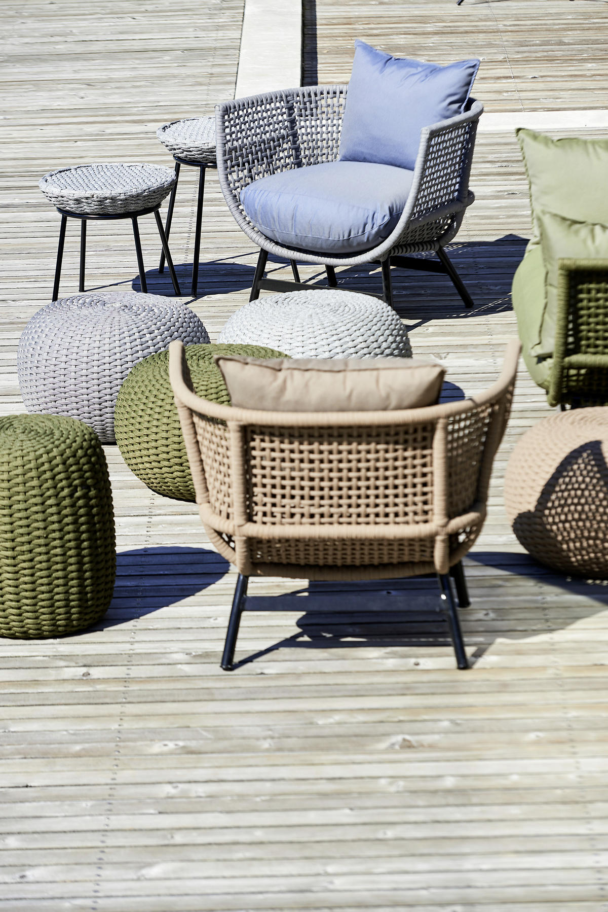 OUTDOORPOUF Hellgrau 60/35/60 cm  - Hellgrau, MODERN, Kunststoff (60/35/60cm) - Jan Kurtz