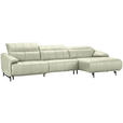 ECKSOFA in Echtleder Weiß  313/165 cm  - Schwarz/Weiß, Design, Leder/Metall (313/165cm) - Emilio Belluti