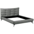 POLSTERBETT 180/200 cm,  in Grau, gepolstertes Kopfteil,  - Schwarz/Grau, Design, Leder/Metall (180/200cm) - Esposa