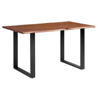ESSTISCH 160/90/76 cm Echtholz  Holz, Metall gastro- und objekttauglich rechteckig Schwarz, Akaziefarben, Walnussfarben  - Walnussfarben/Schwarz, MODERN, Holz/Metall (160/90/76cm) - P & B