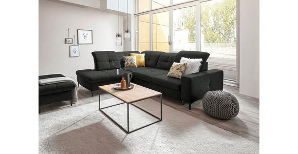 ECKSOFA in Chenille Anthrazit 240/308 cm - Anthrazit/Schwarz, Design, Textil/Metall (240/308cm) - Xora