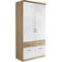 KLEIDERSCHRANK 2-türig Eichefarben, Weiß - Eichefarben/Silberfarben, Design, Holzwerkstoff/Kunststoff (91/199/56cm) - Carryhome KLEIDERSCHRANK 2-türig Eichefarben, Weiß - Eichefarben/Silberfarben, Design, Holzwerkstoff/Kunststoff (91/199/56cm) - Carryhome