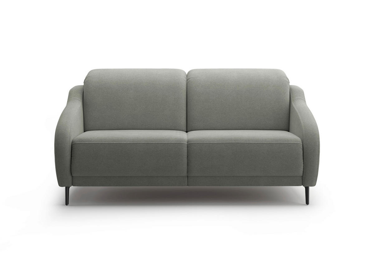 2,5-SITZER Mikrofaser Schlammfarben  - Schlammfarben/Schwarz, MODERN, Textil/Metall (172/93/104cm) - Sit & More