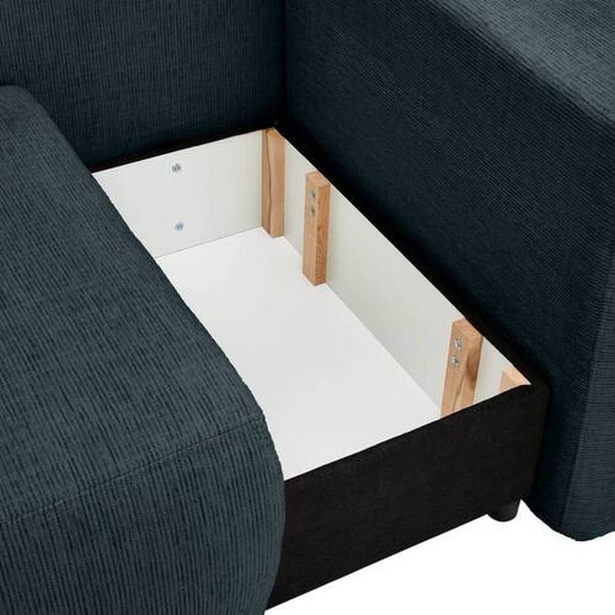 CHAISELONGUE Chenille Dunkelblau  - Schwarz/Dunkelblau, KONVENTIONELL, Kunststoff/Textil (171/73/93cm) - Carryhome