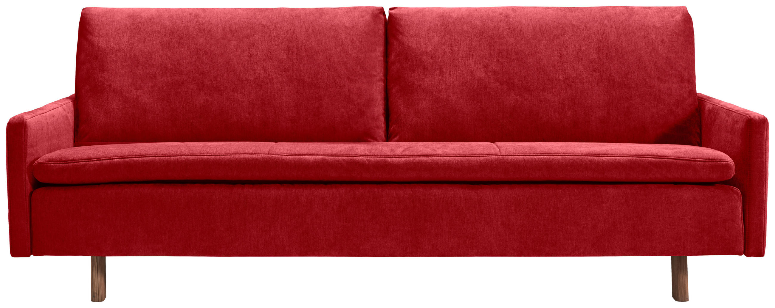 SCHLAFSOFA Flachgewebe Rot - Eichefarben/Rot, KONVENTIONELL, Holz/Textil (220/85/98cm) - Carryhome
