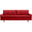 SCHLAFSOFA Flachgewebe Rot  - Eichefarben/Rot, KONVENTIONELL, Holz/Textil (220/85/98cm) - Carryhome