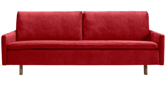 SCHLAFSOFA Flachgewebe Rot  - Eichefarben/Rot, KONVENTIONELL, Holz/Textil (220/85/98cm) - Carryhome