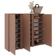 SCHUHSCHRANK 145/120/34 cm  - Terracotta, Design, Holzwerkstoff/Kunststoff (145/120/34cm) - Xora