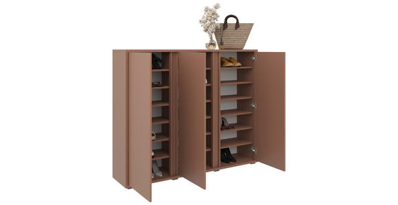 SCHUHSCHRANK 145/120/34 cm - Terracotta, Design, Holzwerkstoff/Kunststoff (145/120/34cm) - Xora