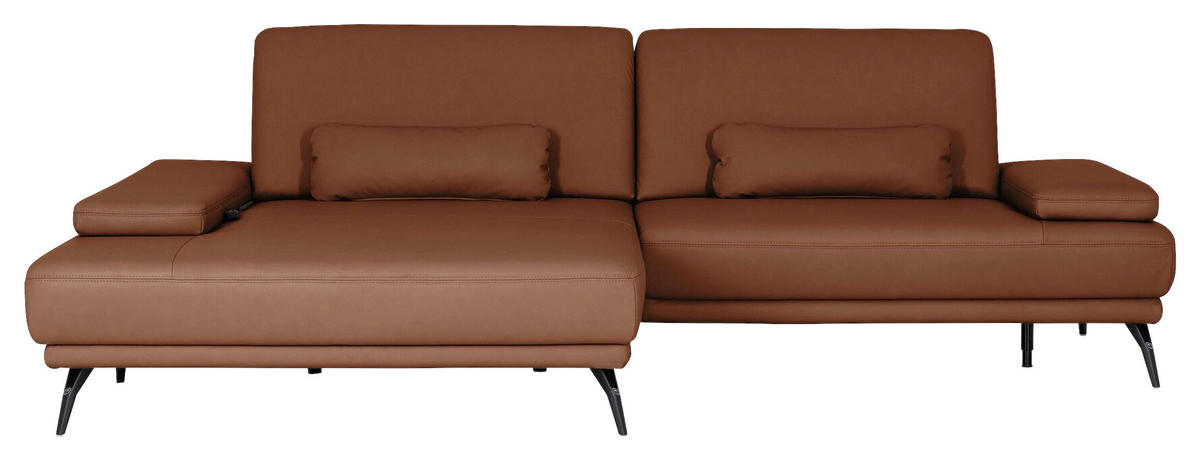 ECKSOFA JOOP! STUDIO in Echtleder Braun  180/301 cm  - Schwarz/Braun, KONVENTIONELL, Leder/Metall (180/301cm) - Joop!