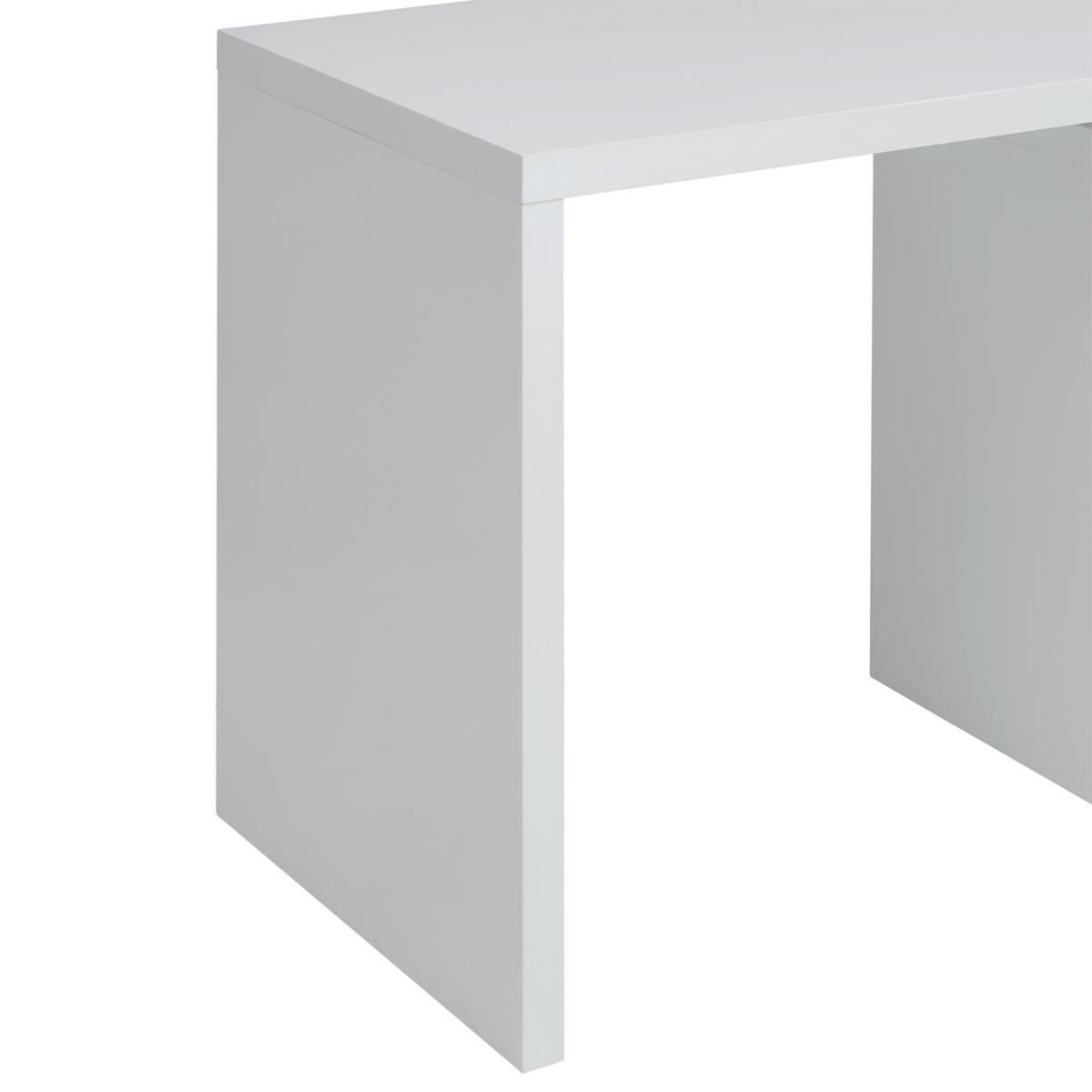 SCHREIBTISCH 120/55/75 cm Weiß Hochglanz Stauraum  - Chromfarben/Weiß Hochglanz, MODERN, Holzwerkstoff/Metall (120/55/75cm) - MID.YOU