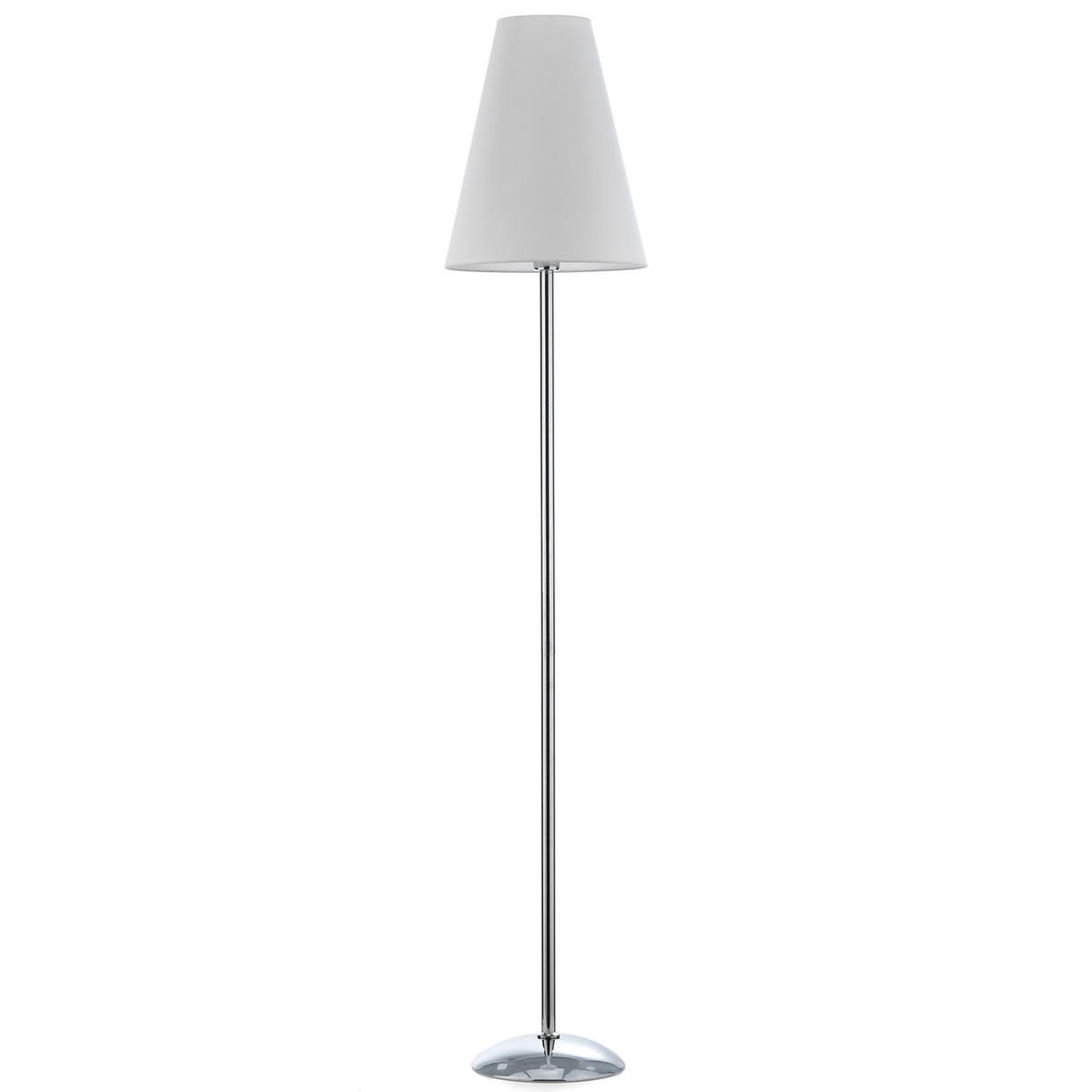 STEHLEUCHTE 35/180 cm   - Chromfarben/Weiß, KONVENTIONELL, Textil/Metall (35/180cm)
