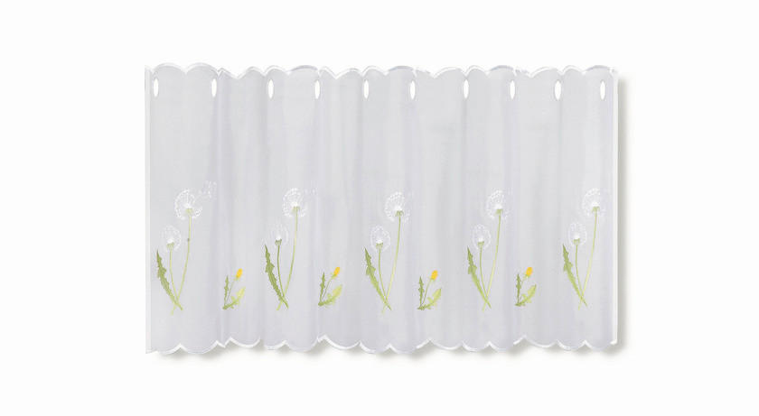 KURZGARDINE   145/50 cm   - Weiß/Grün, Natur, Textil (145/50cm)