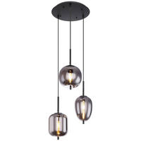 ZÁVĚSNÉ SVÍTIDLO, 46/120 cm  - černá, Design, kov/sklo (46/120cm) - Globo