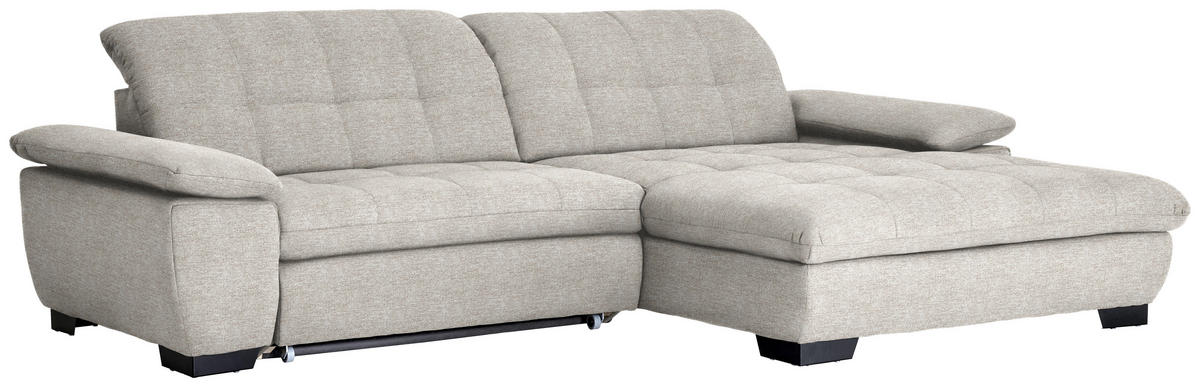 CANAPÉ D'ANGLE in Webstoff Beige  - Beige/Schwarz, Design, Textil/Metall (265/180cm) - Carryhome