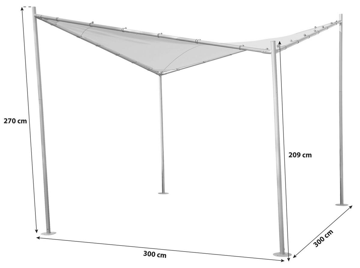 PAVILLON 300/209/300 cm Stahl  - Anthrazit/Hellgrau, KONVENTIONELL, Textil/Metall (300/209/300cm) - Siena Garden