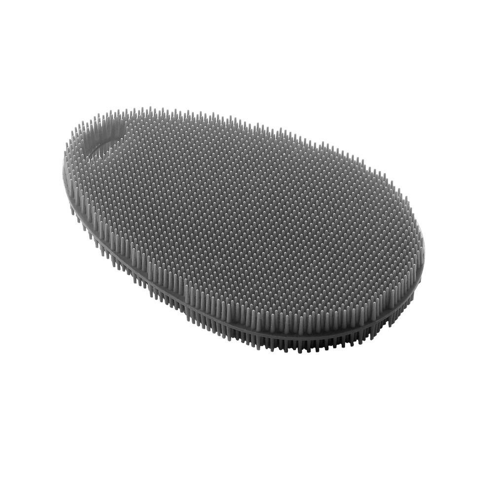 SZILIKON TISZTÍTÓKEFE - szürke, Basics, műanyag (12/7,5/1,5cm) - Metaltex