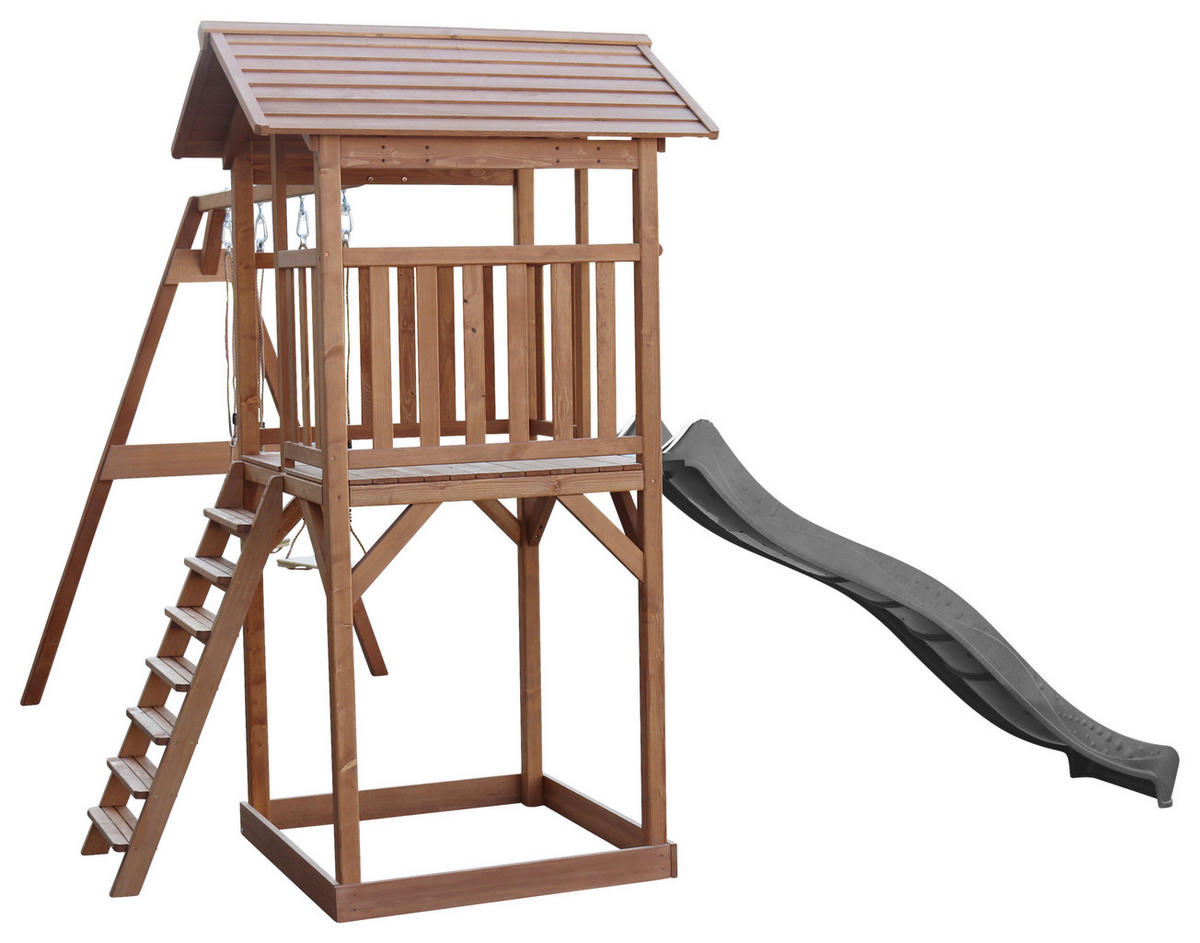 SPIELTURM 356,6/241,9/349 cm  - Braun/Grau, Konventionell, Holz/Kunststoff (356,6/241,9/349cm)