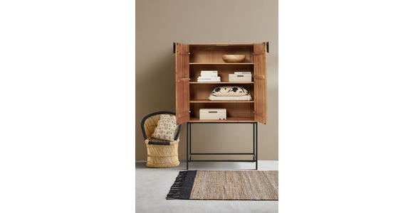 HIGHBOARD  in 90/160/42 cm  - Schwarz/Akaziefarben, Trend, Holz/Metall (90/160/42cm) - Ambia Home