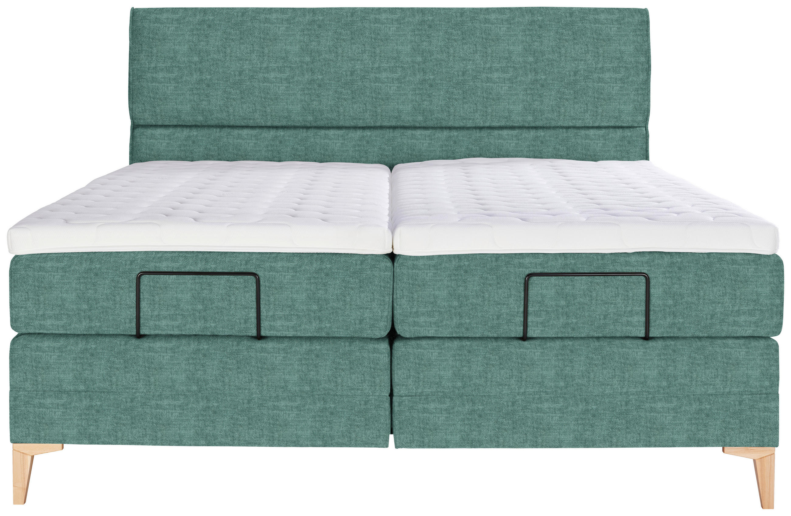 Thumbnail - Voleo Boxspringbett, Petrol, Textil, H2 + H3, 7-Zonen, Höhe ca. 19 cm, 160x200 cm, Über- und Sondergrößen erhältlich, ge...