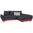 ECKSOFA in Anthrazit, Rot, Hellgrau  - Anthrazit/Rot, MODERN, Textil/Metall (290/192cm) - Carryhome