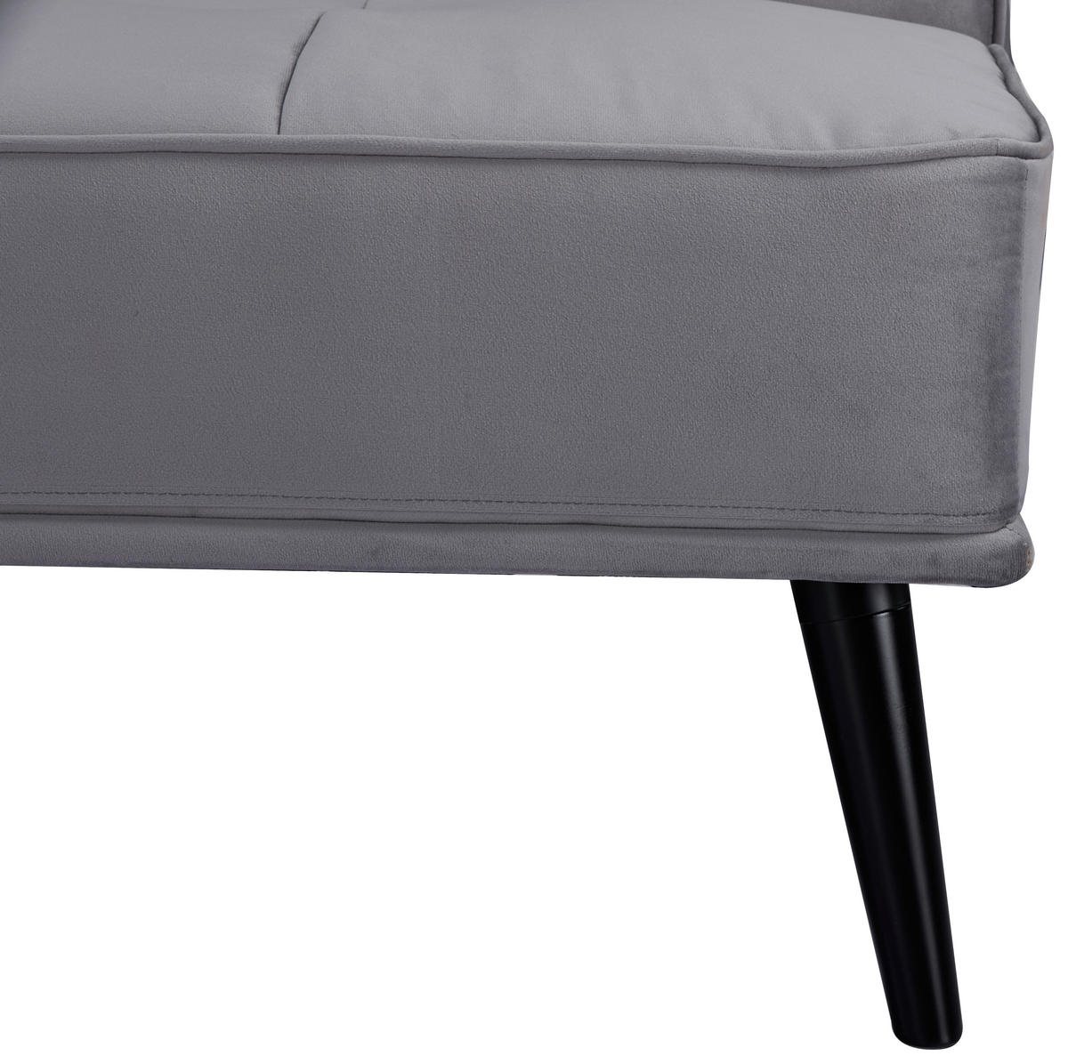 SCHLAFSOFA in Samt Grau  - Schwarz/Grau, Design, Holz/Textil (191/81/81cm) - Ti'me