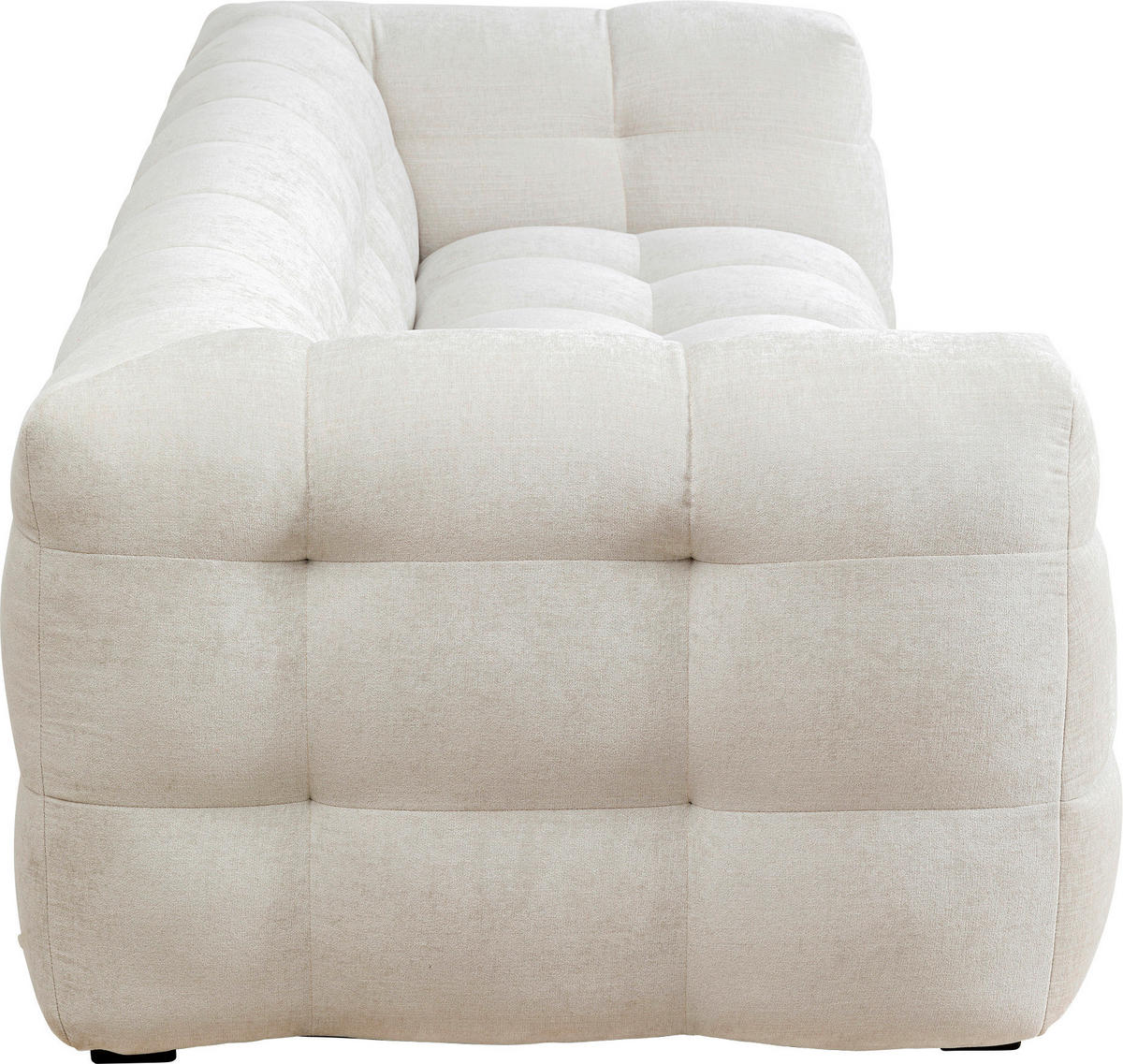 3-SITZER-SOFA  in Chenille Weiß  - Schwarz/Weiß, Design, Holz/Textil (240/70/107cm) - Kare-Design