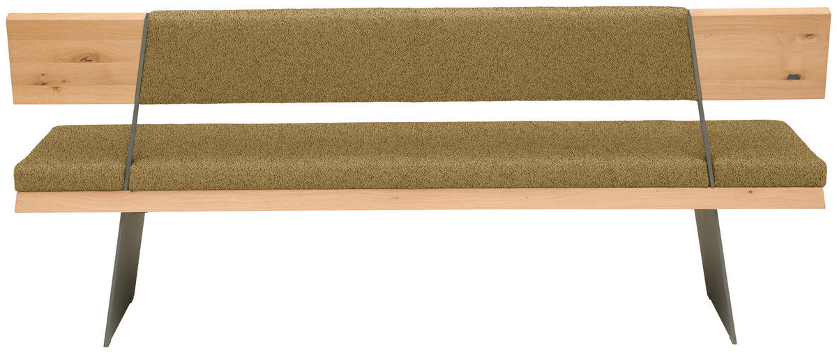 SITZBANK 207/90/58 cm  in Schwarz, Honig, Wildeiche  - Wildeiche/Schwarz, Natur, Holz/Textil (207/90/58cm) - Voglauer